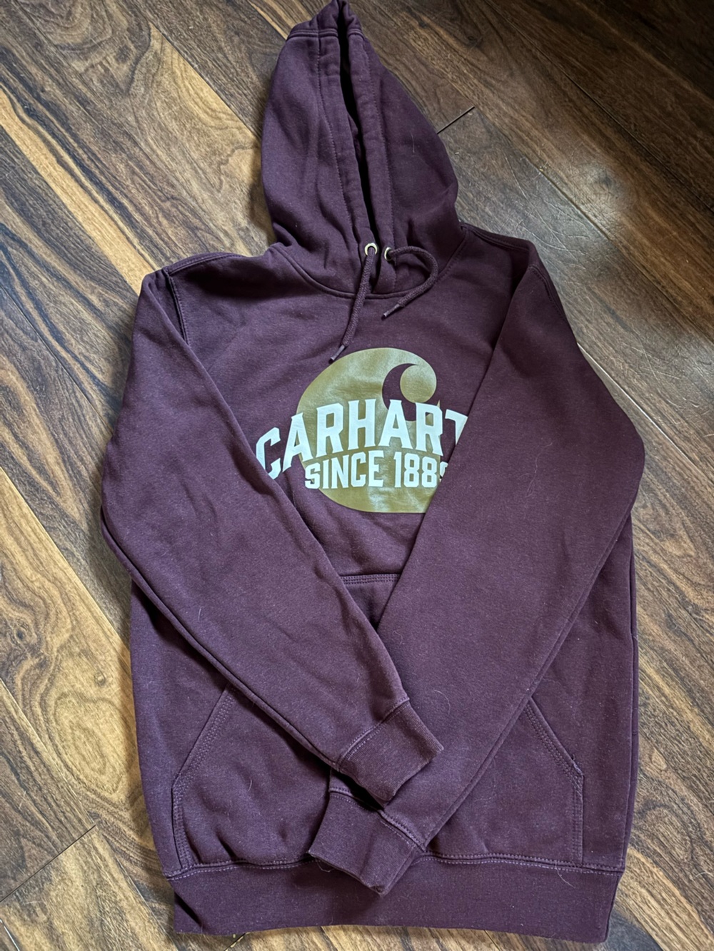 Carhartt Men's Crewneck Sweatshirt in Plum with Gold Logo